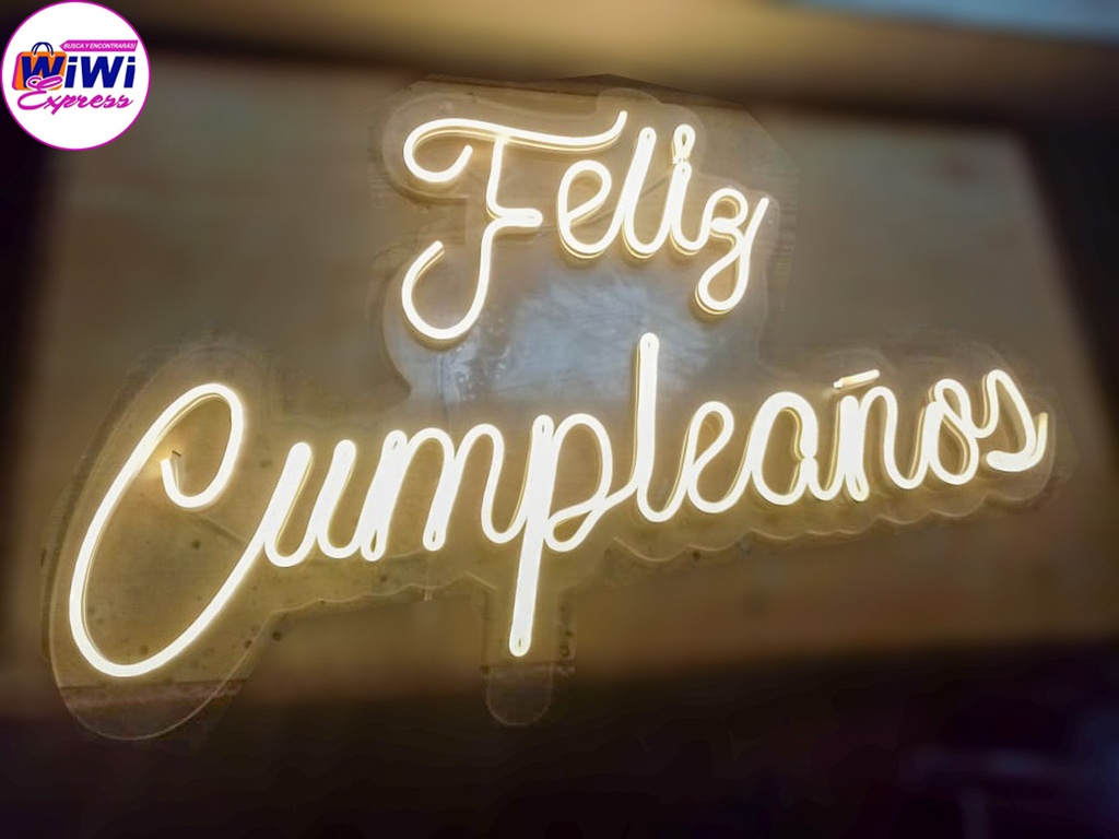 Letrero Feliz Cumpleaños En Luces De Neon Wiwiexpress 